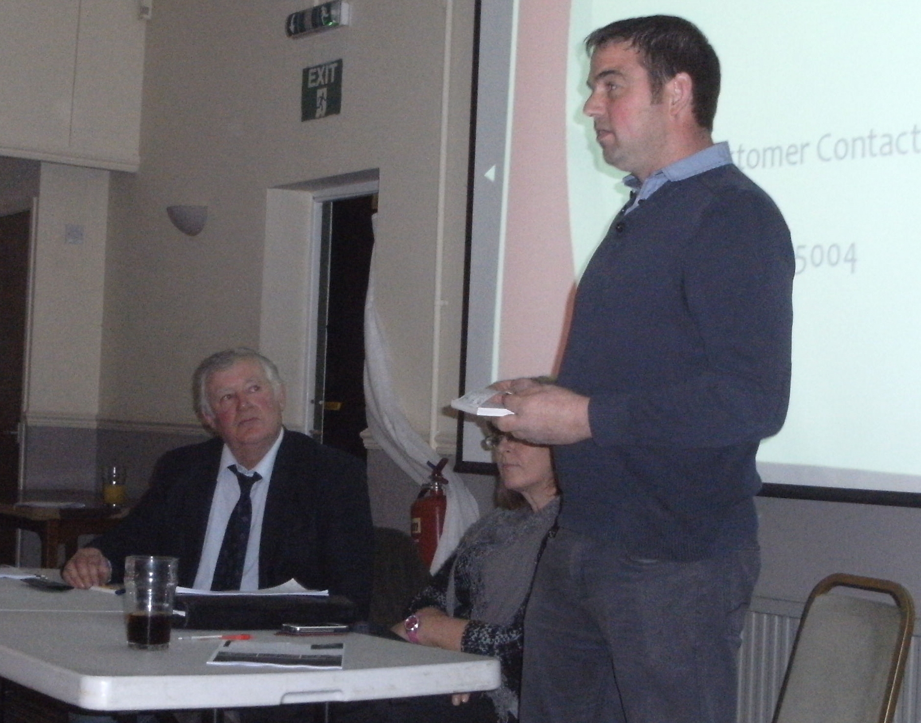 QUESTIONS AND ANSWERS: From left, Chris Lewis, Rhian Nowell-Phillips and Darren Williams