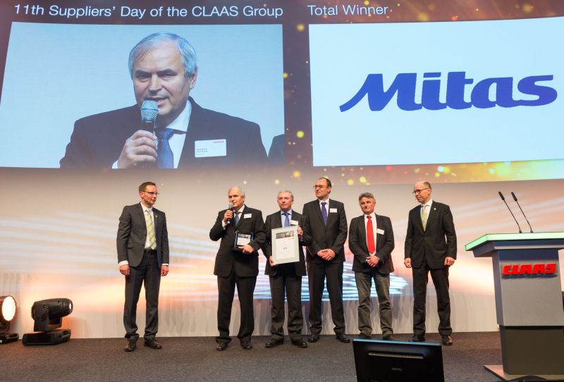 Mitas CEO Jaroslav Cechura giving speech at CLAAS Supplier Award 2014
