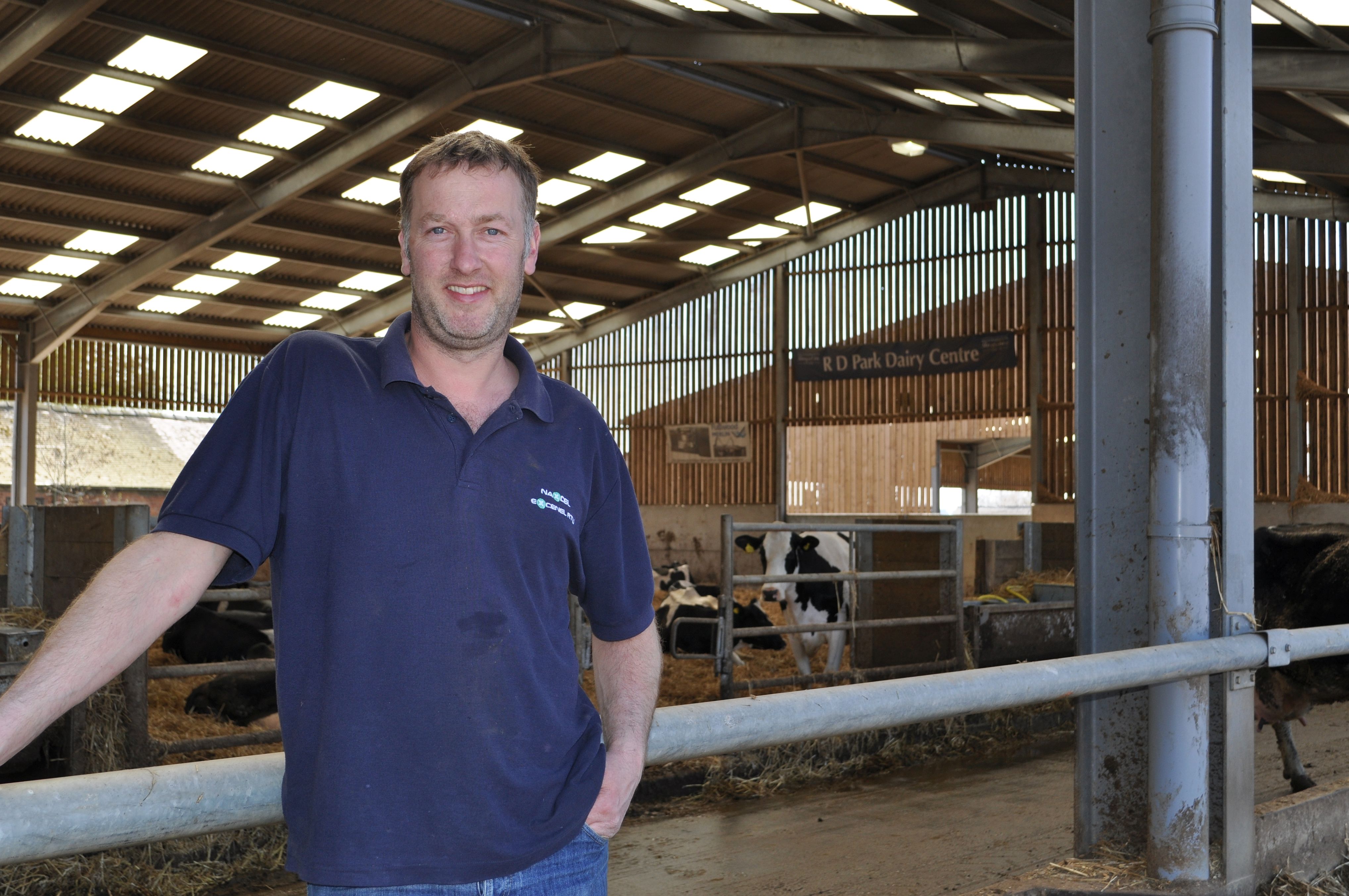New Farm Manager, Stephen Elsdon, at the R D Park Dairy Centre at Walford Campus