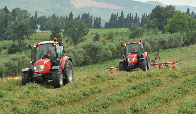 Two of the new McCormick X4 tractors in action.