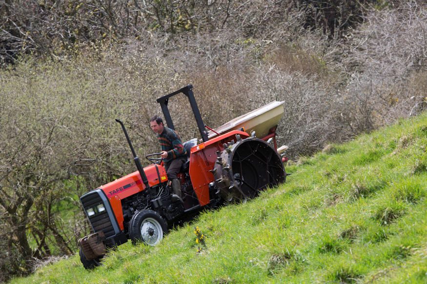 Robert Hooper takes to the slopes on his new TAFE tractor.