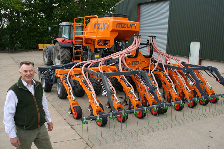 Martin Lole of Mzuri with the 6m Pro-Til 6T strip tillage drill.