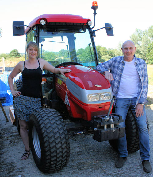 Racehorse breeder Peter Watson and assistant Victoria Elkin with the new McCormick GM45.