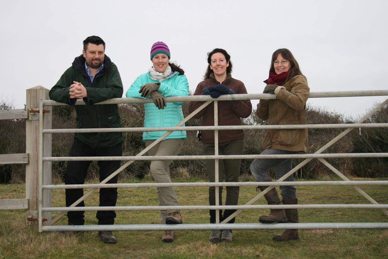 Rhys Morgan, Land Advice Service advisor; Julie Melin-Stubbs, Land Advice Service manager; Angela Peters, Community Wildlife Plans officer; Tracé Williams, Land Advice Service advisor