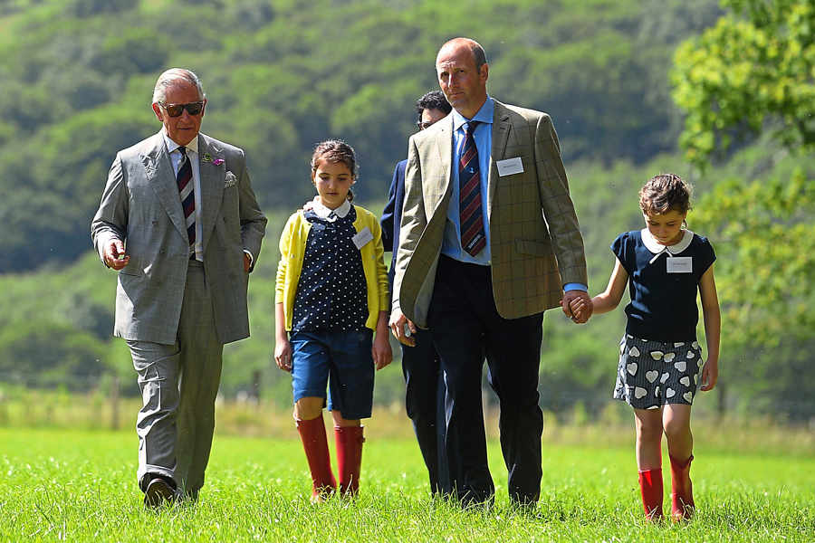 Prince visits Machynlleth farm visit during tour