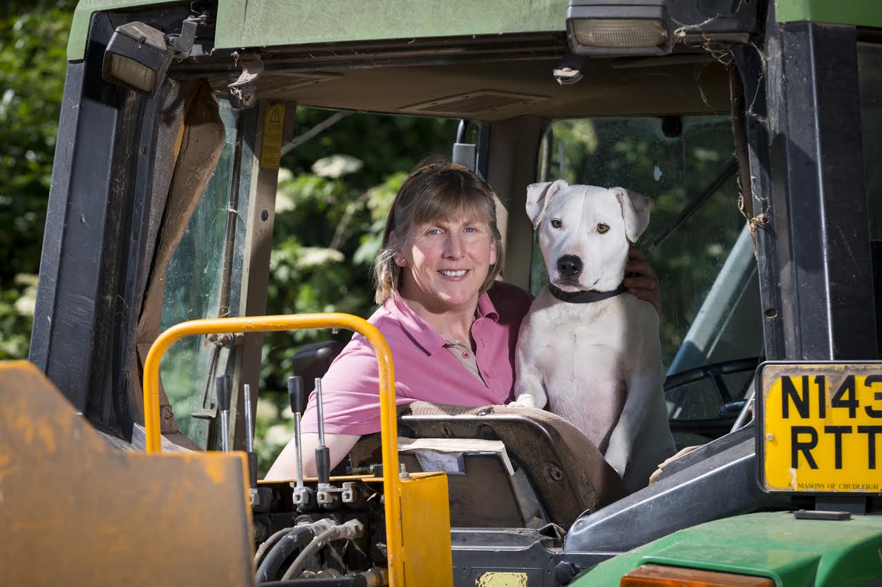 Devon farmer Melanie Forward was driving the farm’s John Deere 6200 when six-year-old Danny, a Staffordshire Bull Terrier cross, leapt into the driver’s cab after being startled by a shotgun going off in a nearby field