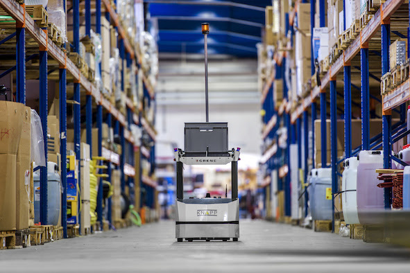 The free-moving vehicles work according to the principle of swarm intelligence