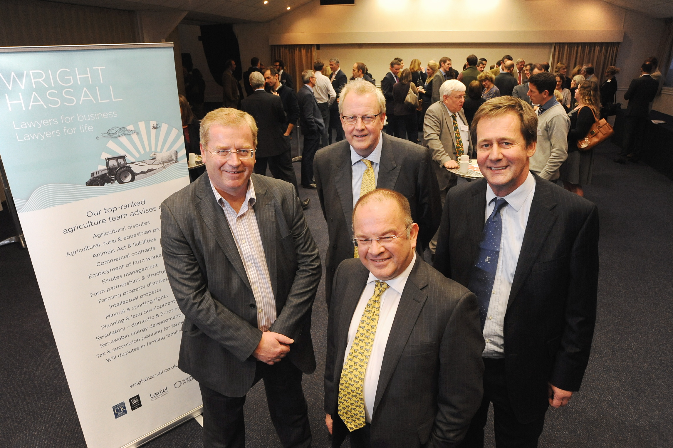 At the front Paul Rice (head of agriculture at Wright Hassall) with John Giles (Promar International), Harry Cotterell (Fisher German) and David Gardner (RASE)