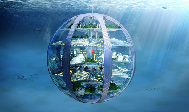 Could we be living in huge underwater cities where hydroponic farms grow our food?