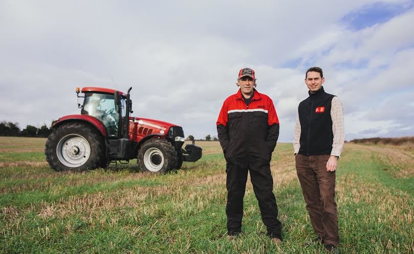 Derek Woodvine, part of the farming duo, and Justin Hayward, Relationship Manager from Clydesdale Bank