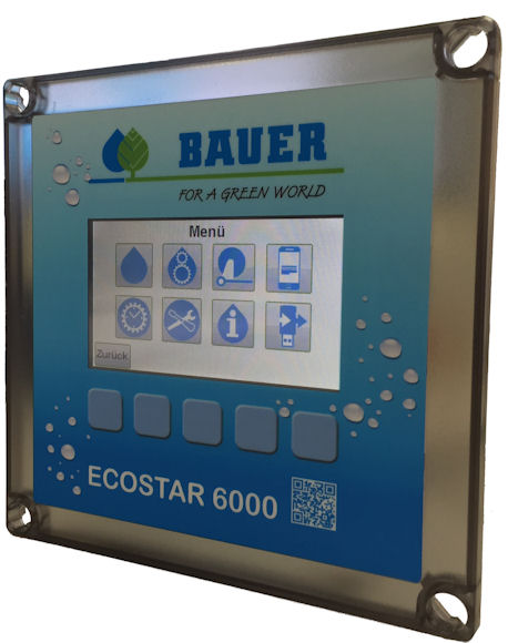 The new Ecostar 6000 touch-screen controller for Bauer Rainstar reel irrigators.