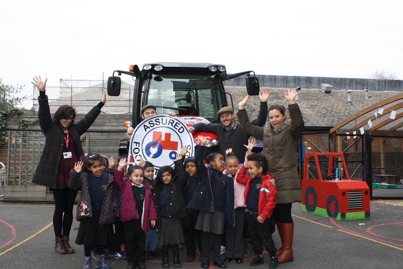 Children from Pakemen School were told how the Red Tractor logo indicates the standards adhered to when producing food