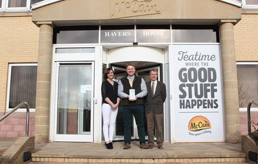 Left to right: Andra Stan, Matthew Stubbings, Graham Finn at McCain Foods, Scarborough