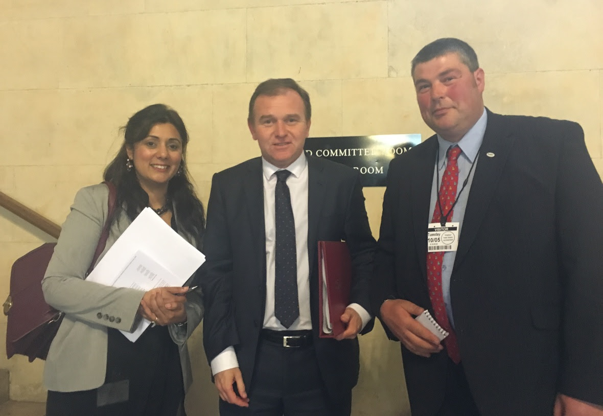 TFA National Chairman Stephen Wyrill (right) with Nusrat Ghani MP and George Eustice MP