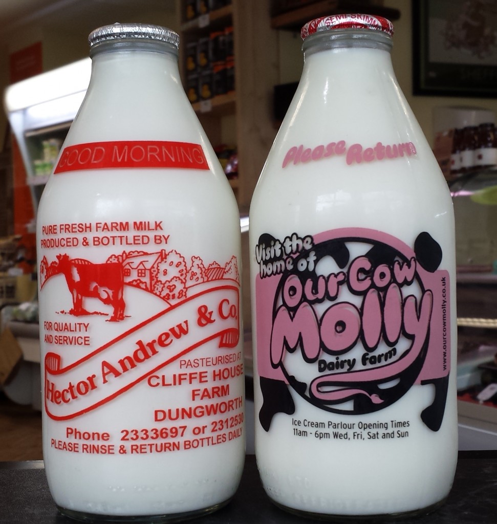 Our Cow Molly milk is stocked in small stores and used in Sheffield cafes