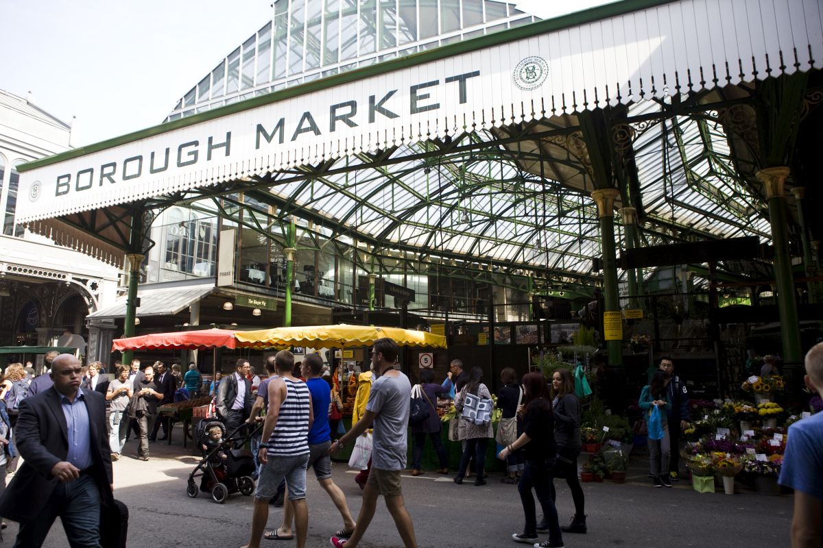 Lessons at Borough Market for Marshal Papworth agricultural students from Africa