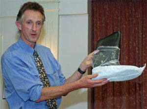 Defra’s Rob Davis demonstrates boot sampling