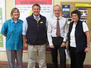 Left ro right, Pat Pimlott - Staffordshire Rural Hub Co-ordinator, Berni Hutchinson, Managing Partner, Barbers with ADAS Soil Scientists Tony Lloyd and Sheila Royle.