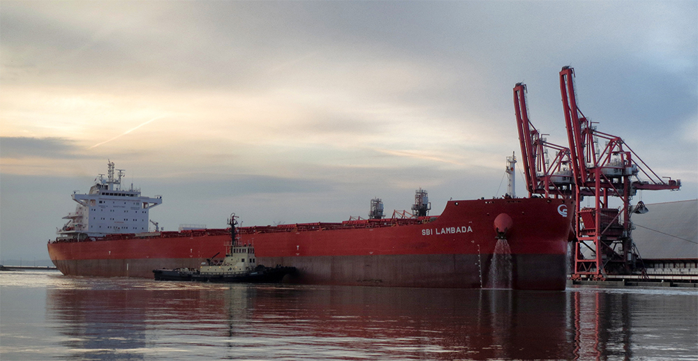 The Sbi Lambada, carrying 63,000 tonnes of grain, was loaded by Openfield at the Portbury Grain Terminal.