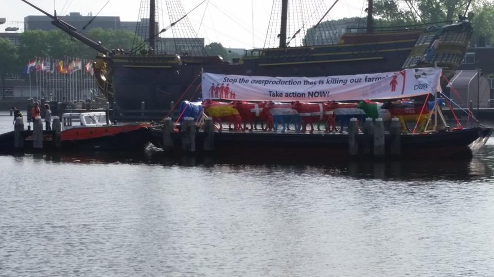 Protest action in Amsterdam, Netherlands