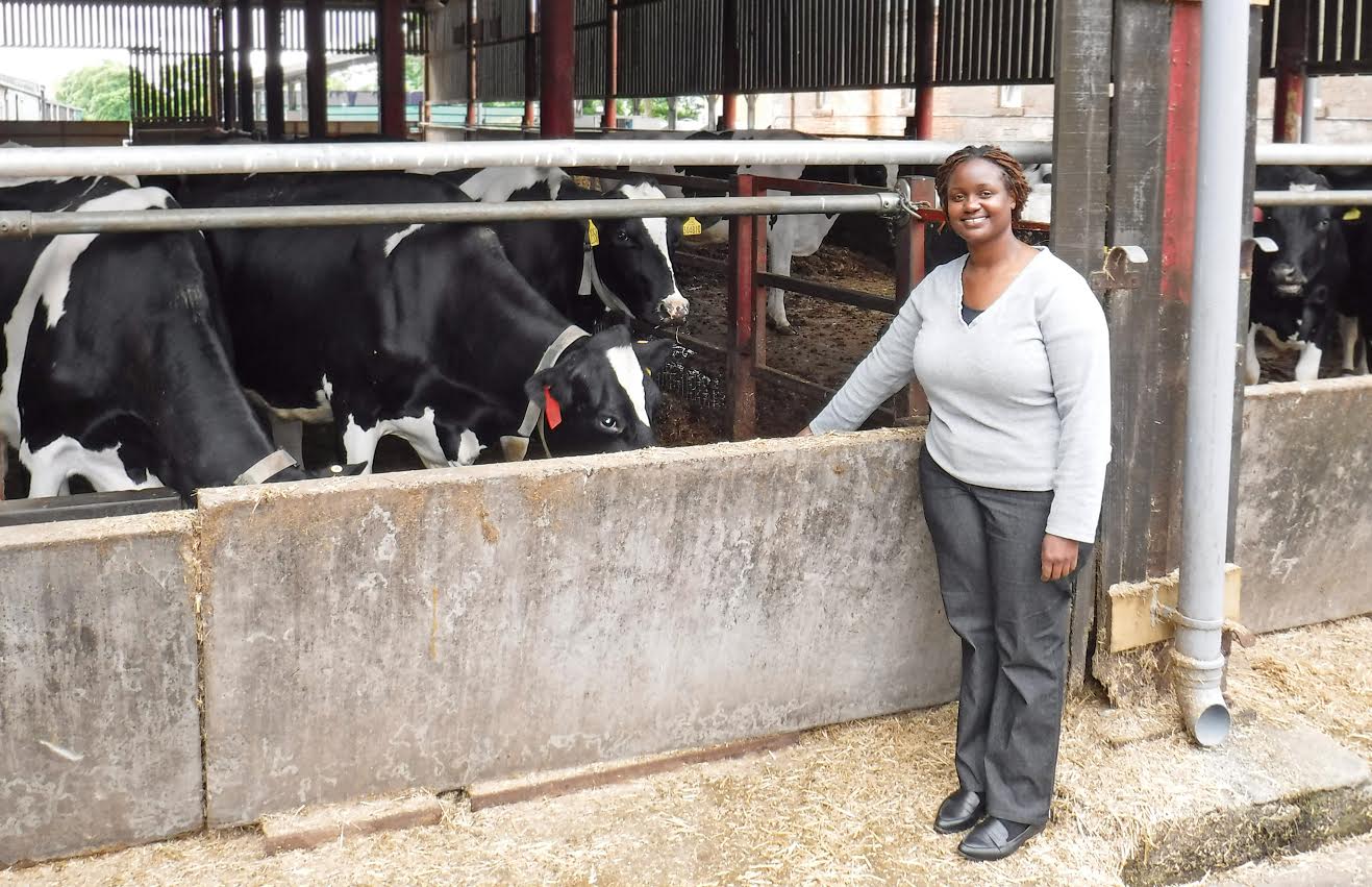 Bridgit Muasa at the Dairy Research and Innovation Centre in Dumfries