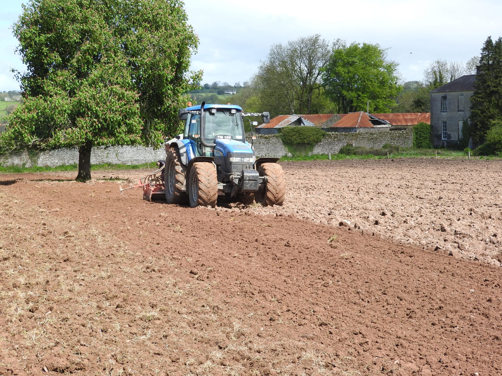 Reseeding grassland with drill