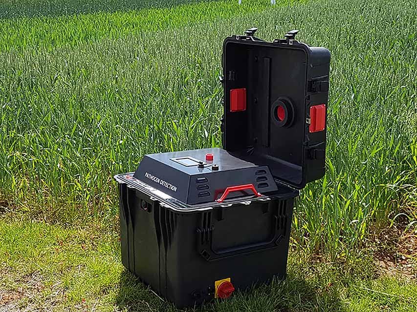 The University of Hertfordshire’s prototype crop disease warning system (Photo: Fera-Science Ltd)