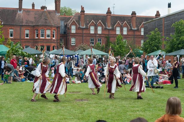 Stave dancers in the grounds of the Museum of English Rural Life