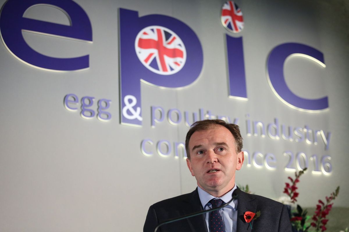 "Think about embracing the future," George Eustice told onlookers