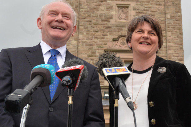 Deputy First Minister Martin McGuinness with First Minister Arlene Foster