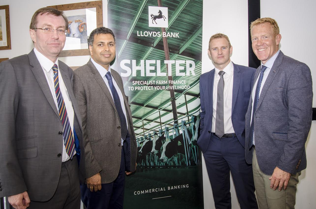 (L-R): David Knight, Jeavon Lolay and Andrew Naylor from Lloyds Bank, and Adam Henson