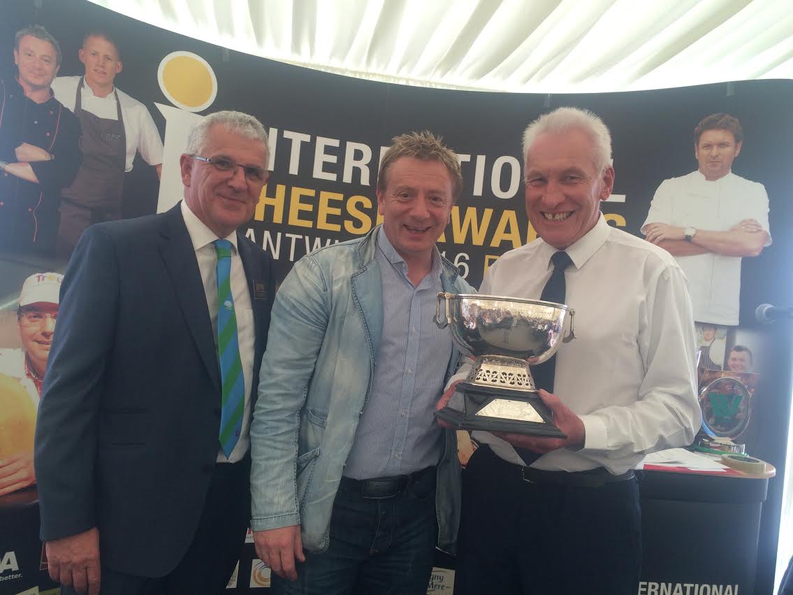 Nigel Pooley (right) wins the award from the The British Cheese Board