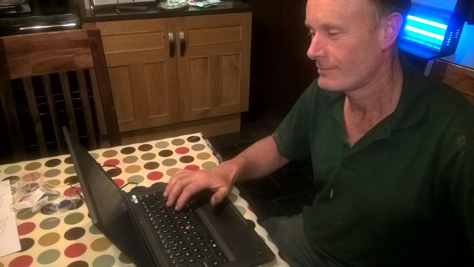 Farmer Andrew Wigley registering Waste Exemption with NRW online