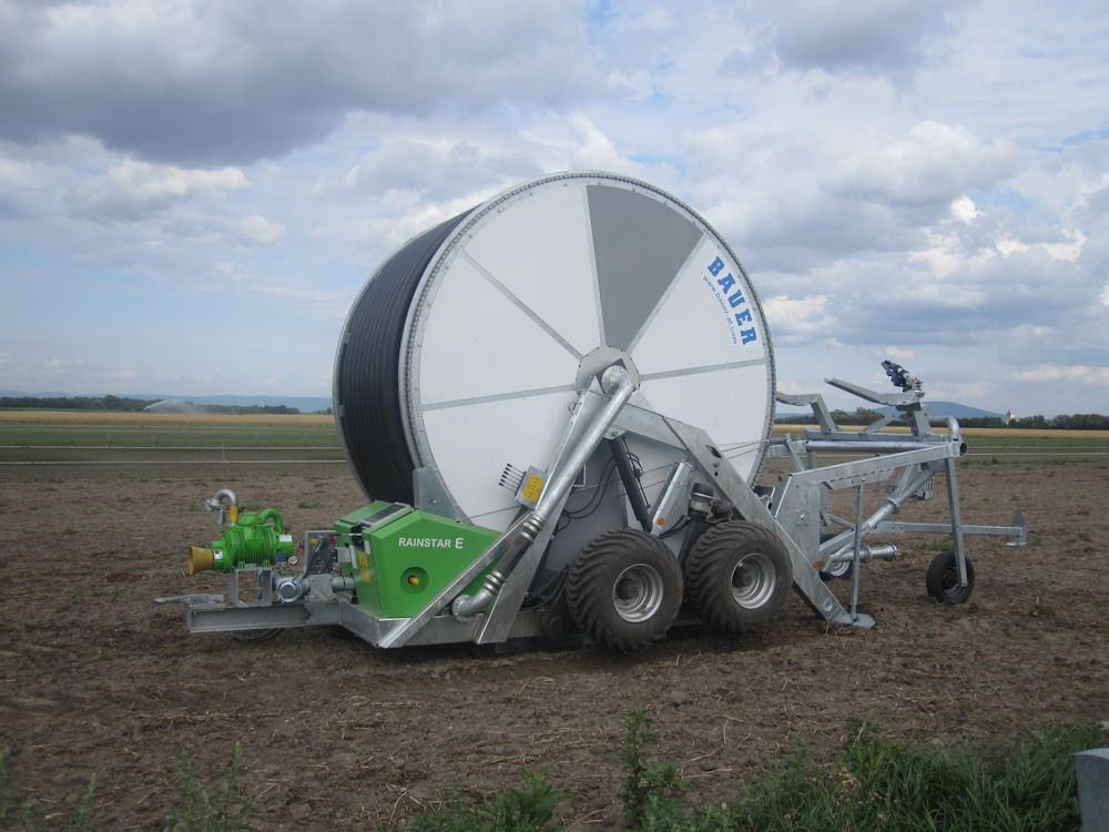 The Rainstar E55 XL is now the largest reel irrigator in the Bauer range.