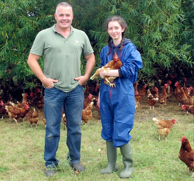 Charles Mear started egg production in 1996 (Pictured with Egg campaigner Lucy Gavaghan)