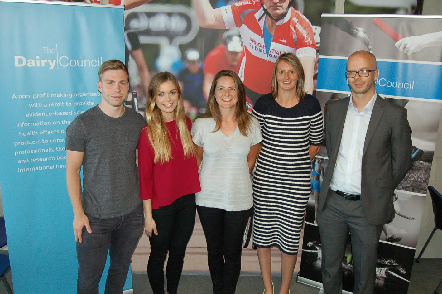 Philip Hindes MBE, Lydia Cooper (Nutrition Scientist at The Dairy Council), Goldie Sayers, Dr Emma Cockburn, and Dr Kevin Currell