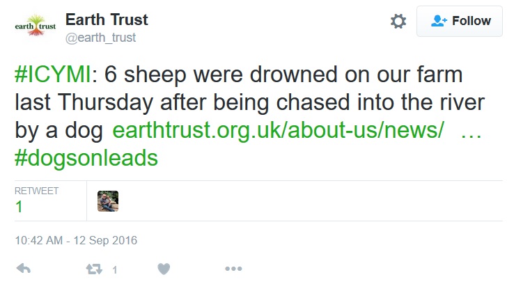 Earth Trust's tweet following the incident