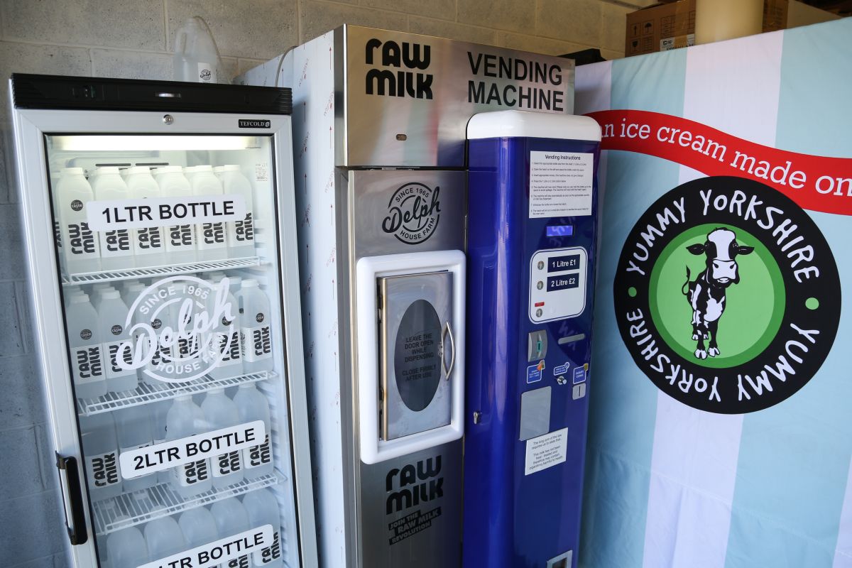 The raw milk vending machine, straight from the farm