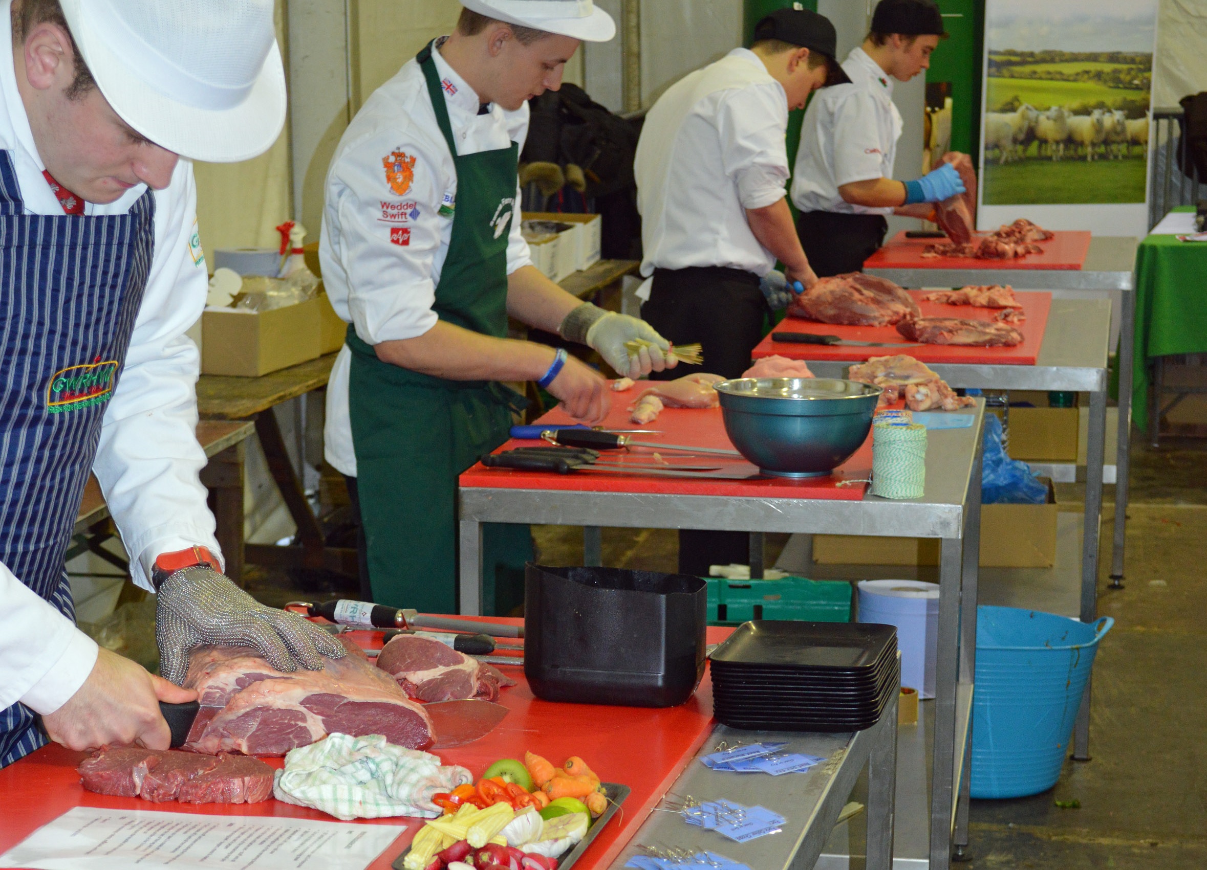 Action from the Welsh Young Butcher competition last year