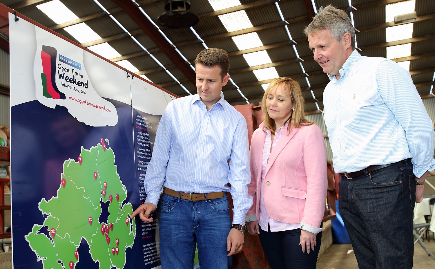 McIlveen (centre) is keen to put the farming industry in a profitable mode