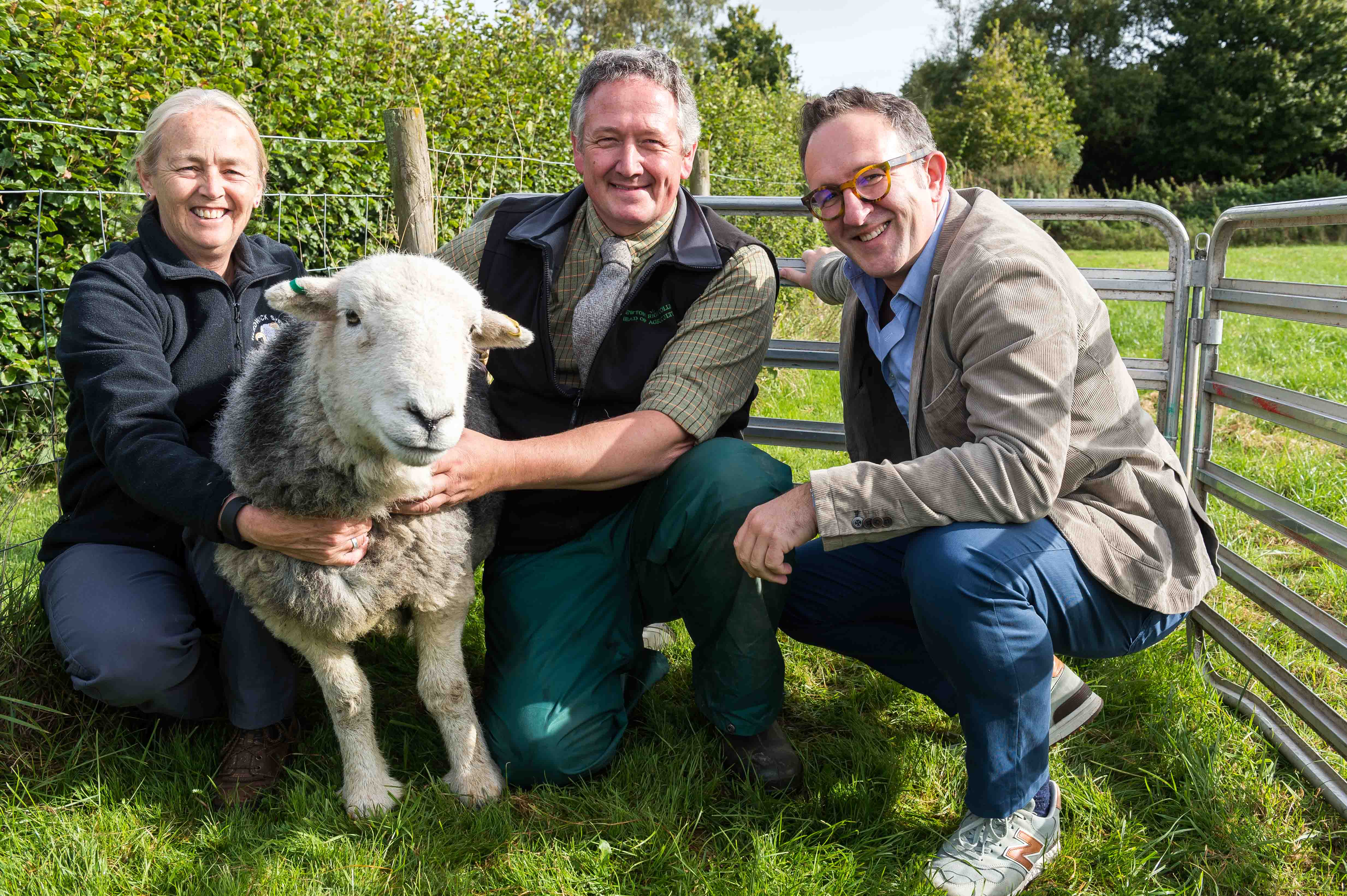 Amanda Carson, Matt Bagley and Spencer Hannah at Newton Rigg College as the Herdwick Heritage Gene Bank project gets underway