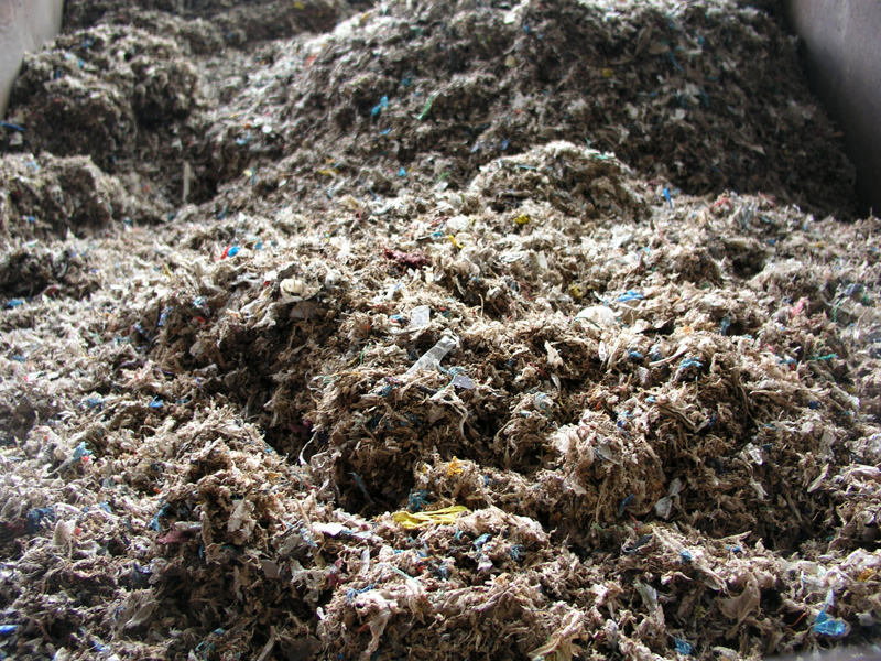 Refuse-derived fuel is produced by shredding and dehydrating solid waste