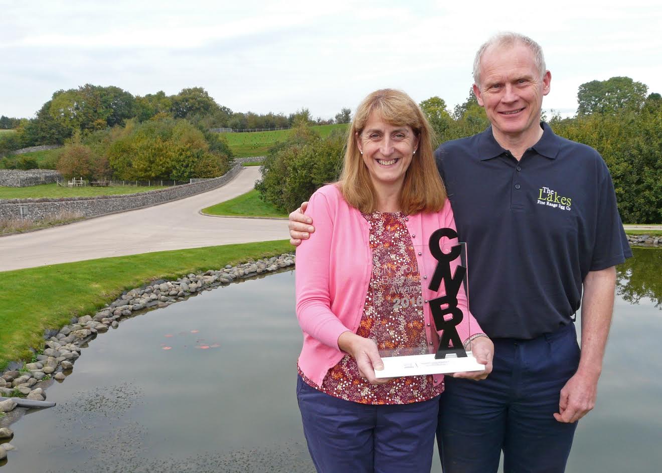 Helen and David Brass of the Lakes Free Range Egg Co with their latest award