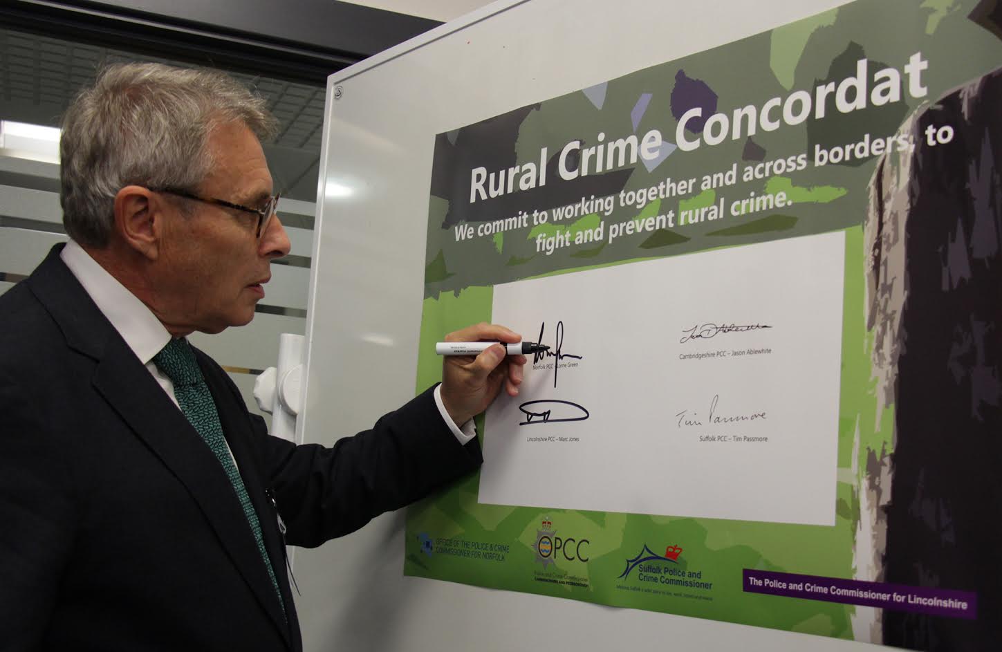 Norfolk PCC signing the Rural Crime Concordat
