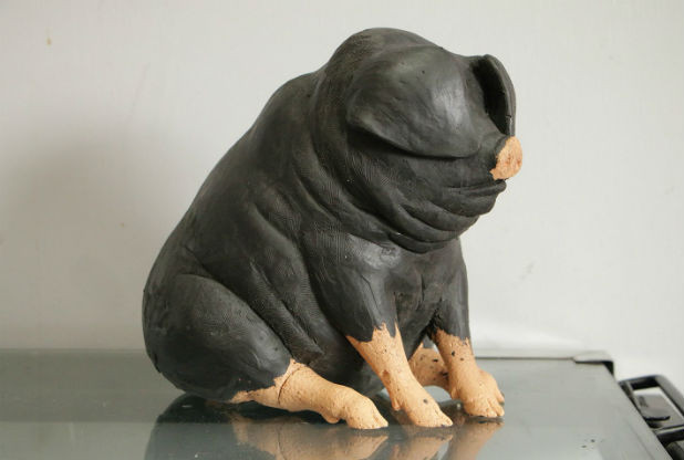 A model of Henson the pig, which will be turned into 40 full-sized, decorated sculptures