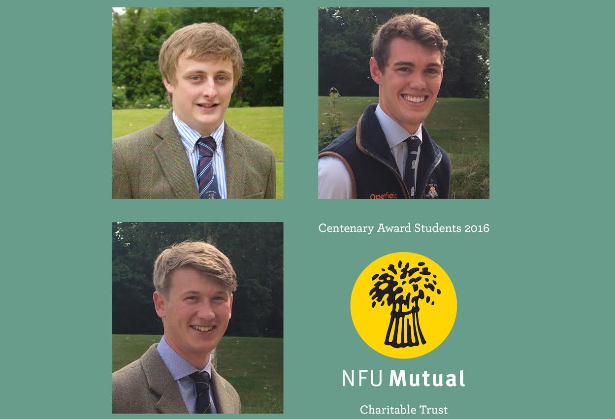 Three post graduate agricultural students are receiving an award from the NFU Mutual Charitable Trust to support their studies