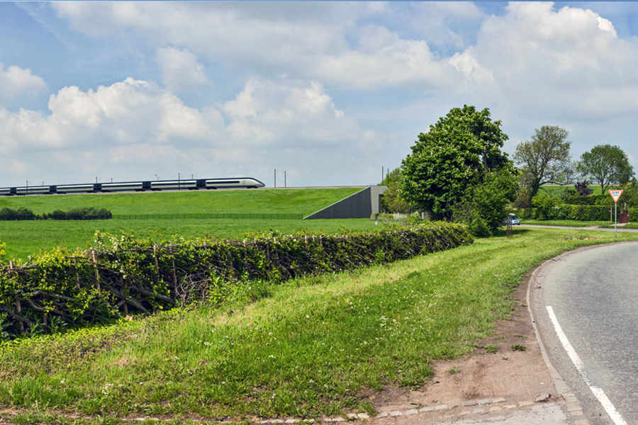 Fears for the countryside – this artist's impression shows a high-speed train passing through