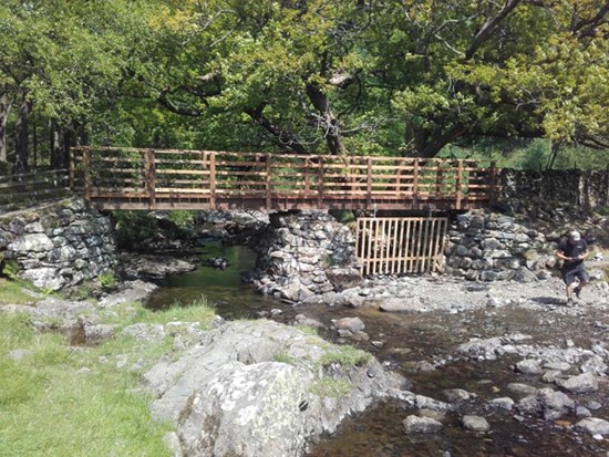 Flood Appeal funds replacement bridges and repairs footpaths destroyed by Storm Desmond (Bridge at Hoggs Earth, Watendlath)