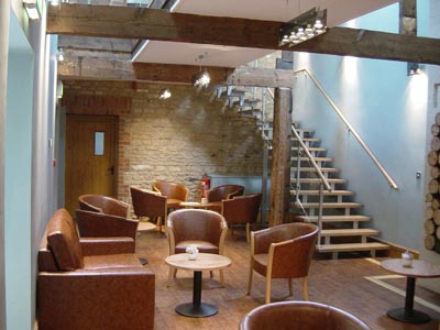 The plush modern interior of Uncle Henry’s Coffee Stop