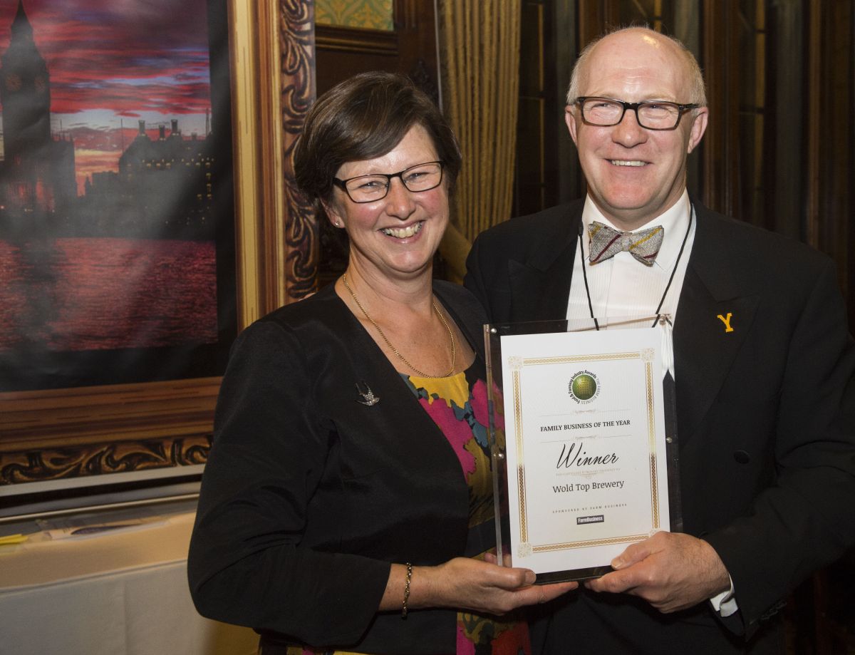 Gill and Tom Mellor with their award. Photo: Grant Pritchard